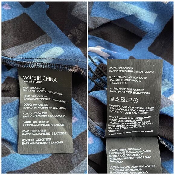 Club Monaco Luceenie Abstract-Print Ruched Peplum Top - Picture 10 of 10